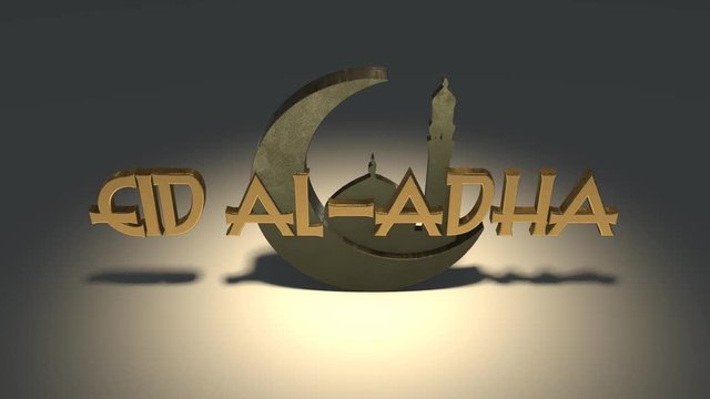Eid al-Adha Ramadan Kareem Islamic holy festival 3D title render
