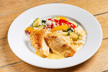 chicken with rice and vegetables