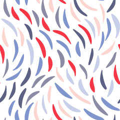 Vector organic seamless abstract background, botanical motif with stylized leaves, freehand doodles pattern.