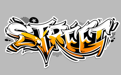 Straßen-Graffiti-Vektor-Schriftzug