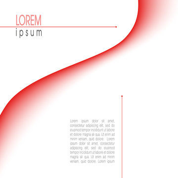Template with abstract red waveform. Minimal vector background. Modern layout for books, brochures, magazines, posters, leaflets, flyers, presentations, infographic, web pages. EPS10 illustration