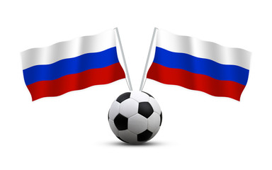 Soccer Ball with Flag of Russia .