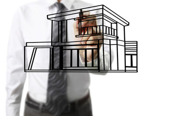 Hand drawing  house