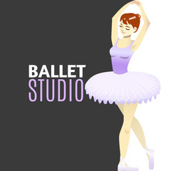 Ballet Studio Template in Cartoon Style
