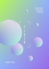 Cover fluid with round shapes. Gradient circles on holographic background. Modern hipster template for placards, banners, flyers, report, brochure. Minimal cover fluid in vibrant neon colors.