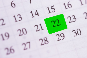 close up of a calendar