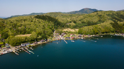 [空撮写真]上空からみる野尻湖