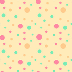 Vector seamless texture with cute polka dot pattern