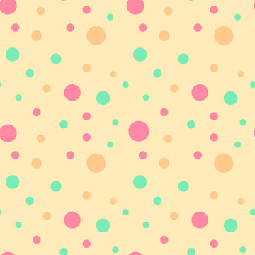 Vector seamless texture with cute polka dot pattern