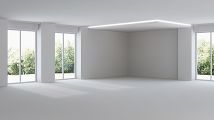 Modern house interior. Repairs. Gray interior. 3D rendering.