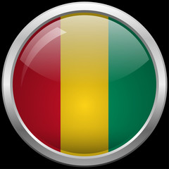 Fototapeta premium Guinea flag glass button vector illustration
