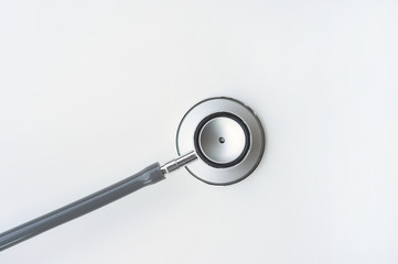 close up of stethoscope isolated on white background