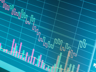 Close up of finance business graph. Stock market data