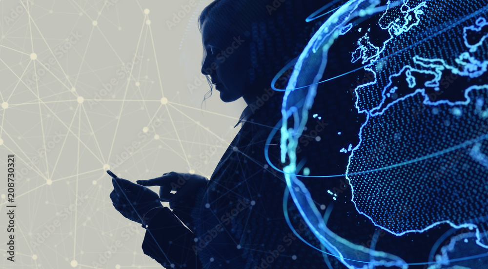 Leinwandbilder global netwrok concept. internet of things. iot.