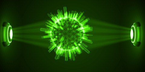 city hologram between two source