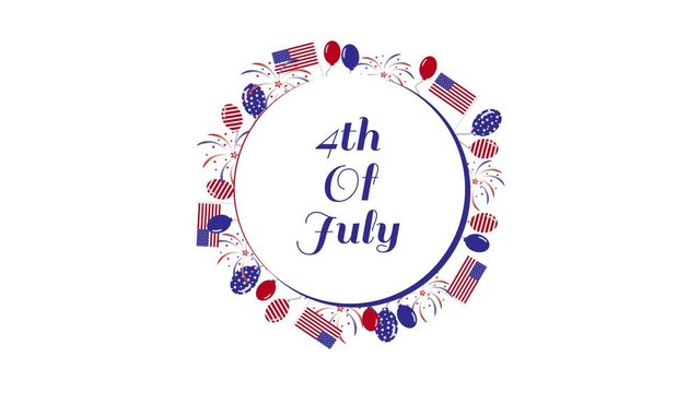 4th of July animated image. Usa independence day elements
