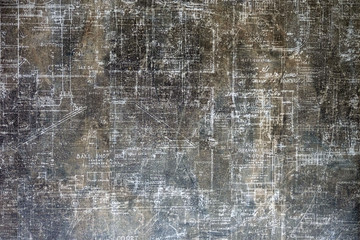 The texture of the paper. A sheet of dark gray paper. Aged inscriptions