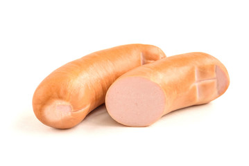 Frankfurter sausage isolated on white background