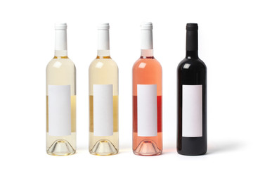 Bottles with Different Kinds of Wine