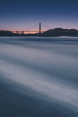 Fototapeta premium Golden gate bridge twilight time view from Crissy field