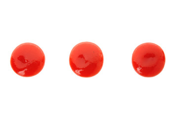 Red sauce on white background