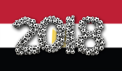 2018 Egypt flag football background. 3D Rendering