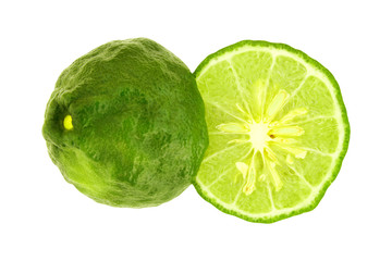Fresh bergamot fruit isolated on white background with clipping path.