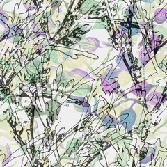 Spring branch of birch.Seamless pattern.