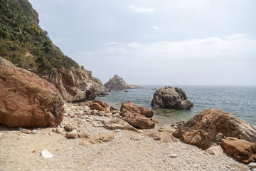 Fototapeta na wymiar Mediterranean view in Costa Brava, Blanes,Catalonia,Spain.