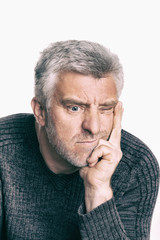 portrait  old man lost  thought