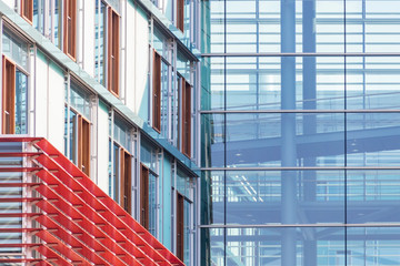 Detail of the facade of a building. Modern architecture.