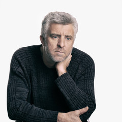 portrait  old man lost  thought