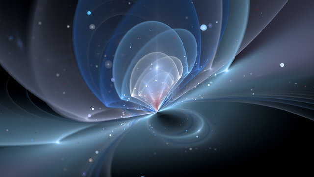 Blue glowing quantum illustration