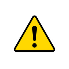 Danger sign vector icon. Attention caution illustration. Business concept sample flat pictogram on white background.