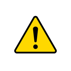 Danger sign vector icon. Attention caution illustration. Business concept sample flat pictogram on white background.