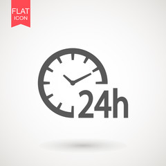twenty four hour icon. open 24 hours a day icons.