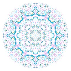 Vector hand drawn floral color mandala design. For fashion, surface design. Red, purple, gold color.