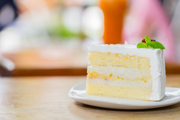 Delicious Natural Coconut cake,Selective focus