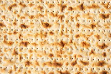 Matzah or flatbread closeup. Backgroun, food or texture.