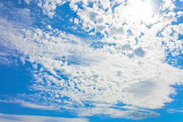 Fototapeta na wymiar Cloudscape with altocumulus clouds at sunny day.