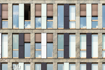 Detail of the facade of a building. Modern architecture.