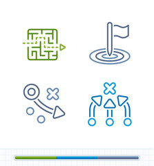 Reaching Goals - Contrast Dash Icons. A set of 4 professional, pixel-aligned icons .