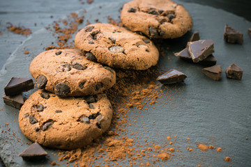 Chocolate chip cookies. Cookies with chunks of chocolate.