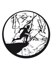 kreis rund risse kratzer stempel farbe design klippe mond nacht springen selbstmord suizid sport rennen sprinten schnell ausdauer training joggen laufen mann walken wettrennen fitness