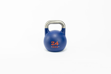 blue dumbbells  on white background 
