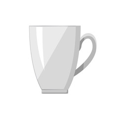 White Porcelain Cup Handle Vector Illustration