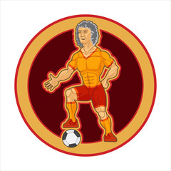 Painted character, footballer on the tag