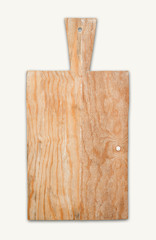 Wooden cutting board isolated on white background