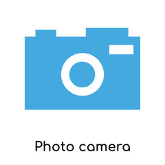 Photo camera icon vector sign and symbol isolated on white background, Photo camera logo concept