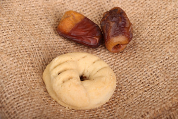 Eid El Fitr kahk -  cookie of El Fitr Islamic Feast with Arabian dates